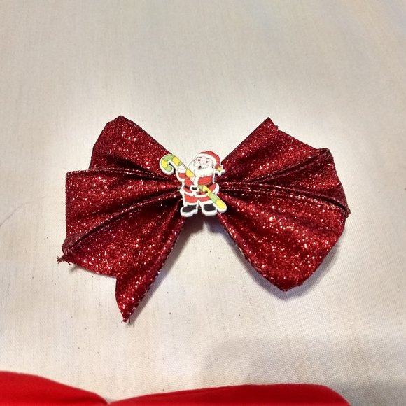 Santa Appliqued Twirl Dress & Matching Hairbow - Picture 6 of 7